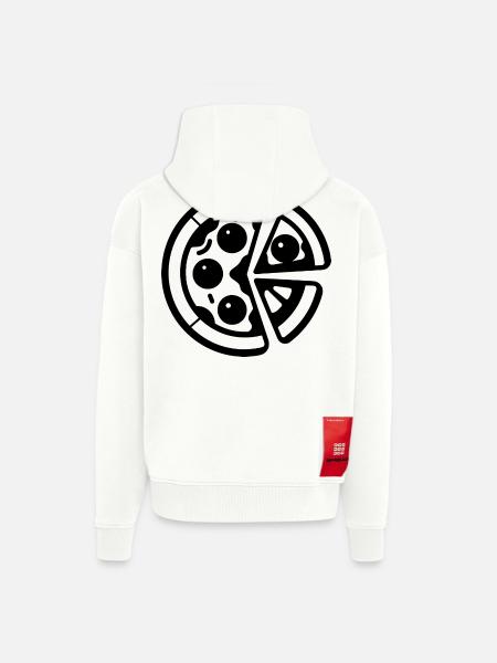 Pizza Drawing - Zip Hoodie - made by SPREAD - OFF WHITE