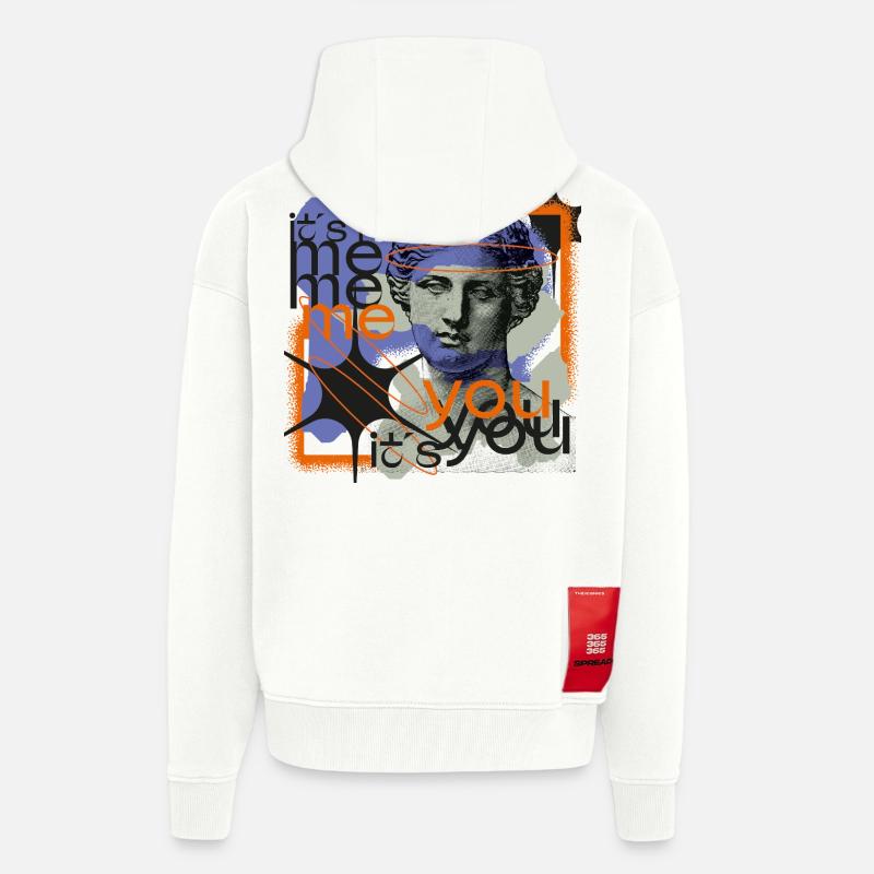 Ce n’est pas moi, c’est vous - Veste à capuche bio épaisse oversize fabriqué en UE - OFF WHITE