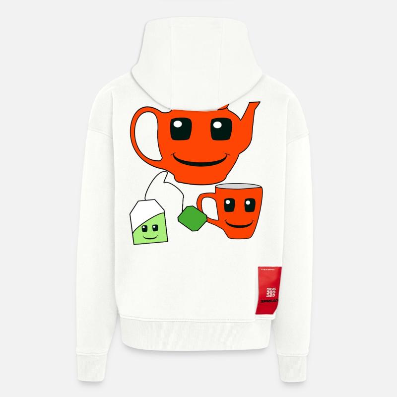 Teekanne Tee Tasse Teebeutel - Zip Hoodie - made by SPREAD - OFF WHITE