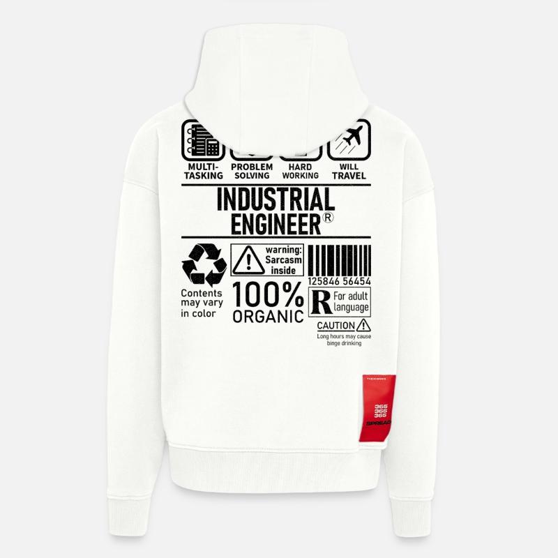 Industrial Engineer multi tasking problem solving - Zip Hoodie - made by SPREAD - OFF WHITE