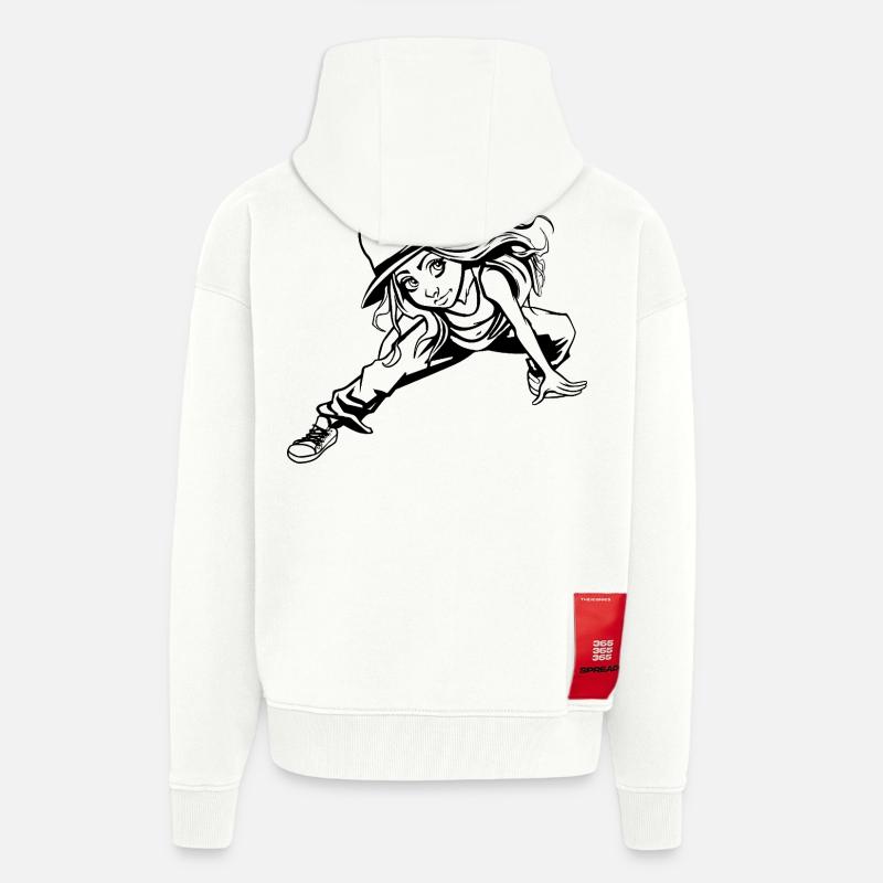 Breakdance Mädchen - Zip Hoodie - made by SPREAD - OFF WHITE