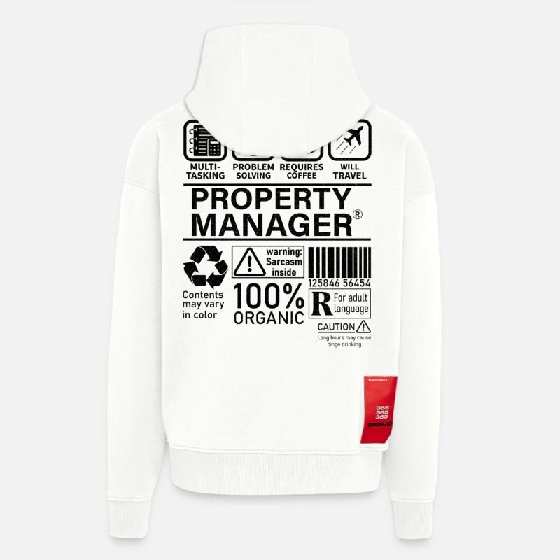 Property Manager Multi Tasking Problem Solving - Zip Hoodie - made by SPREAD - OFF WHITE