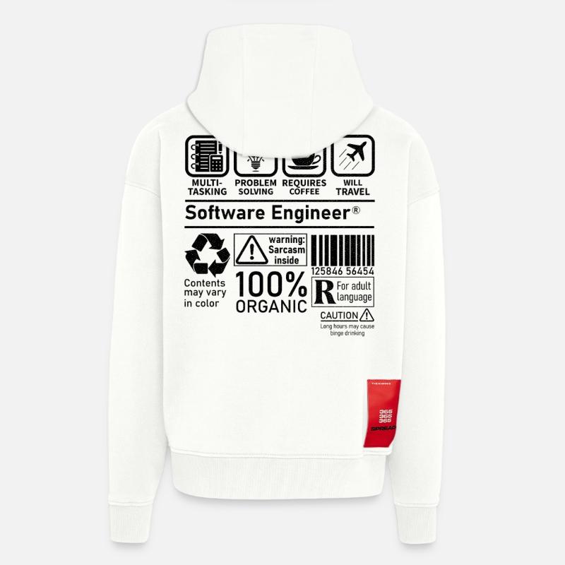 software engineer multi tasking problem solving - Zip Hoodie - made by SPREAD - OFF WHITE