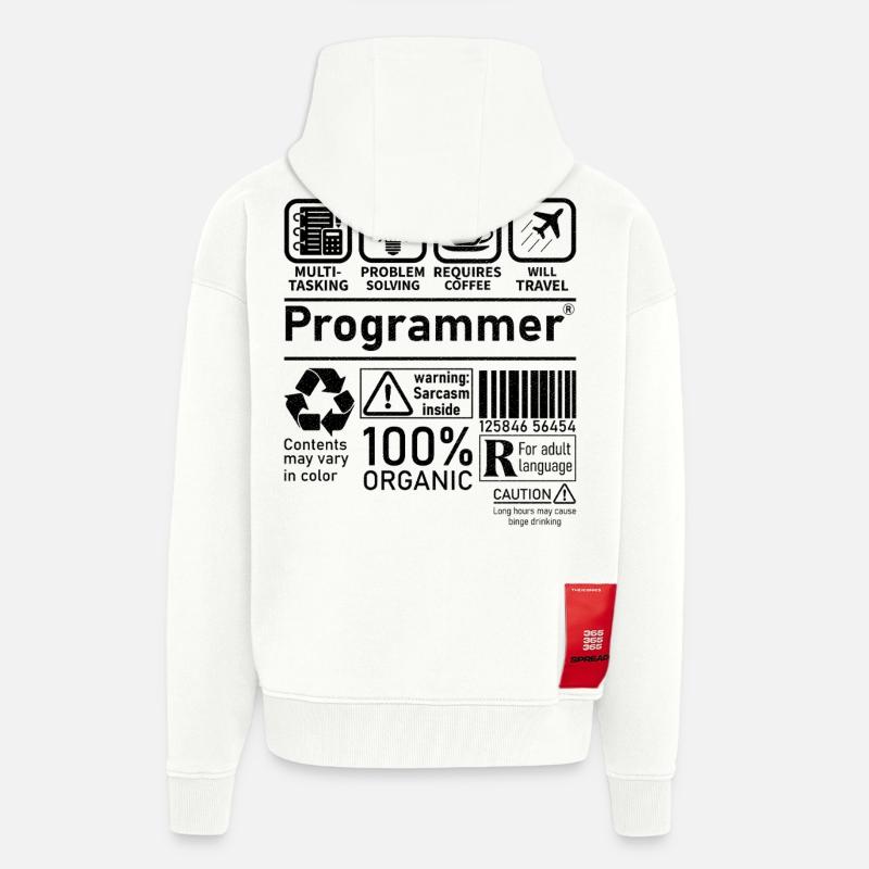 Programmer multi tasking problem solving requires - Zip Hoodie - made by SPREAD - OFF WHITE