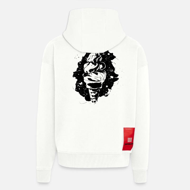 Softeis Zeichnung - Zip Hoodie - made by SPREAD - OFF WHITE