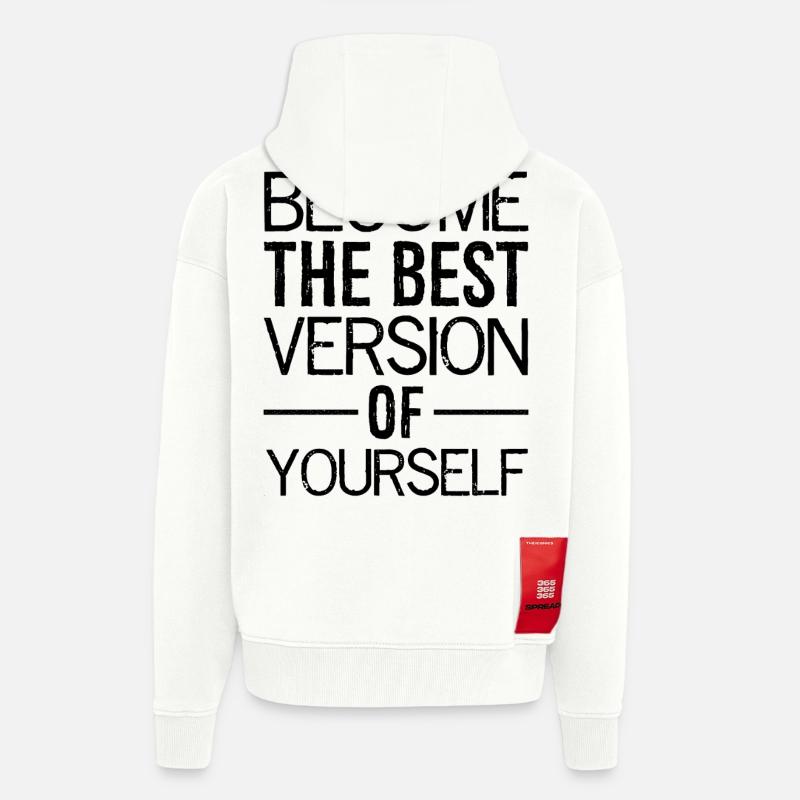 Devenez la meilleure version de vous-même - Veste à capuche bio épaisse oversize fabriqué en UE - OFF WHITE