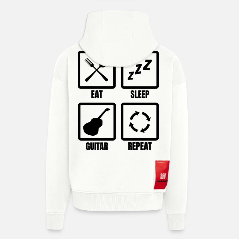 Routine du guitariste - Veste à capuche bio épaisse oversize fabriqué en UE - OFF WHITE