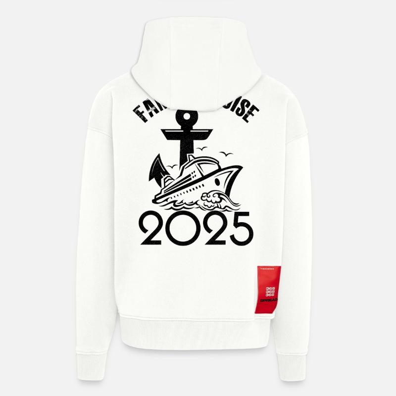 Croisière famille 2025 - Veste à capuche bio épaisse oversize fabriqué en UE - OFF WHITE