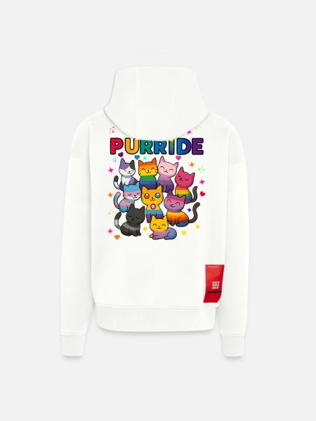 Purride LGBT Cats - Zip Hoodie - made by SPREAD - OFF WHITE