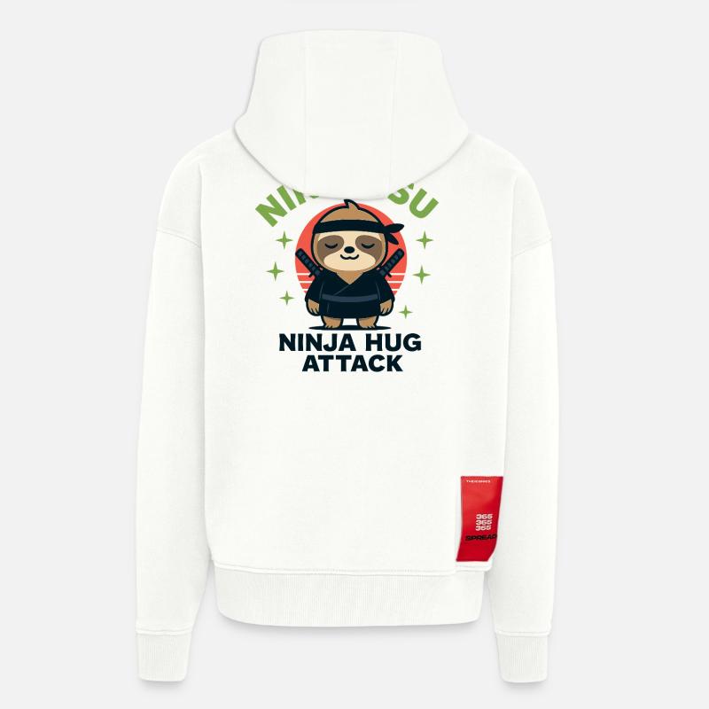 Ninja Kuschel-Sloth HugAttack - Zip Hoodie - made by SPREAD - OFF WHITE