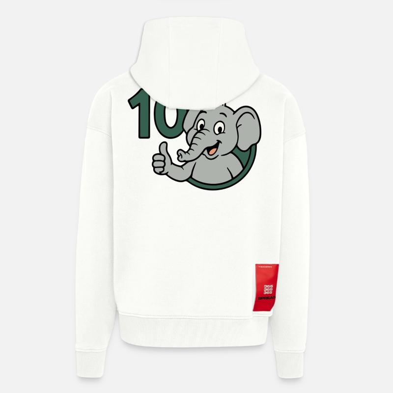 Puissance du tronc avec 10 - Veste à capuche bio épaisse oversize fabriqué en UE - OFF WHITE