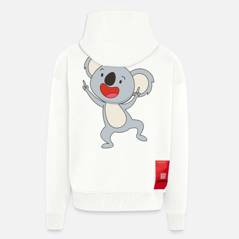 Dancing Koala Joy - Zip Hoodie - made by SPREAD - OFF WHITE