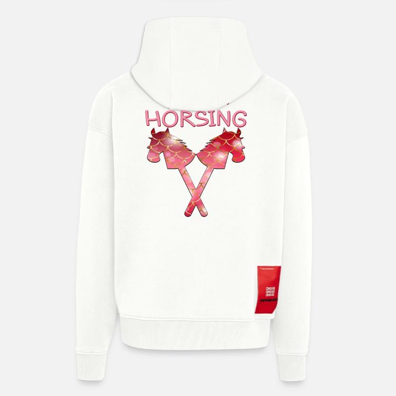 CHEVAL DE CHEVAL DE LOISIR - Veste à capuche bio épaisse oversize fabriqué en UE - OFF WHITE