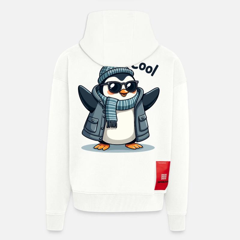 Coolguin - der coole Penguin - Zip Hoodie - made by SPREAD - OFF WHITE