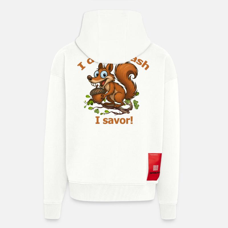 Verspieltes Eichhörnchen mit Eichel-Design - Zip Hoodie - made by SPREAD - OFF WHITE