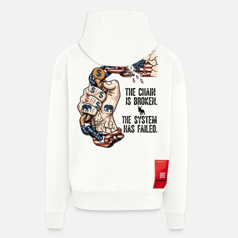 Le système a échoué - Veste à capuche bio épaisse oversize fabriqué en UE - OFF WHITE