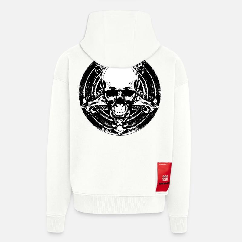 Pentaskull - Five points. A skull. Zero mercy. - Zip Hoodie - made by SPREAD - OFF WHITE