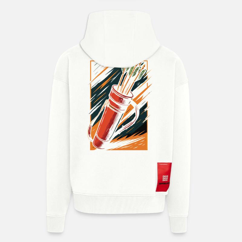 Bogenschießen Bogen Köcher Pfeile Design - Zip Hoodie - made by SPREAD - OFF WHITE