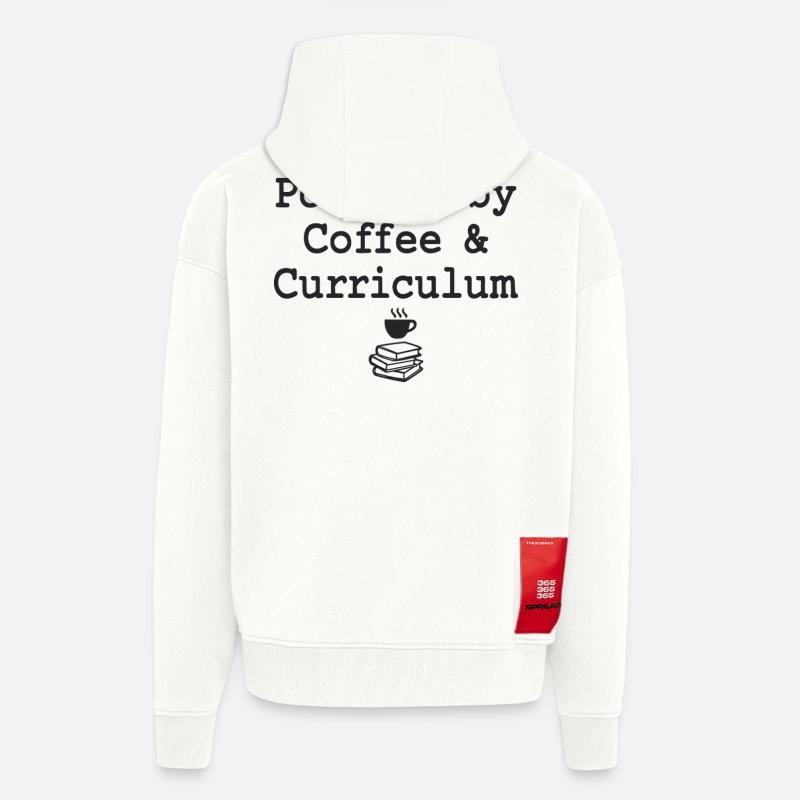 Powered by Coffee & Curriculum Coffee Statement - Zip Hoodie - made by SPREAD - OFF WHITE