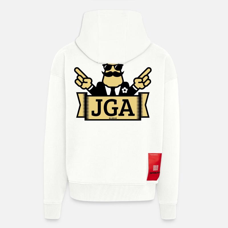 JGA Handzeichen (Junggesellenabschied / 2C) - Zip Hoodie - made by SPREAD - OFF WHITE