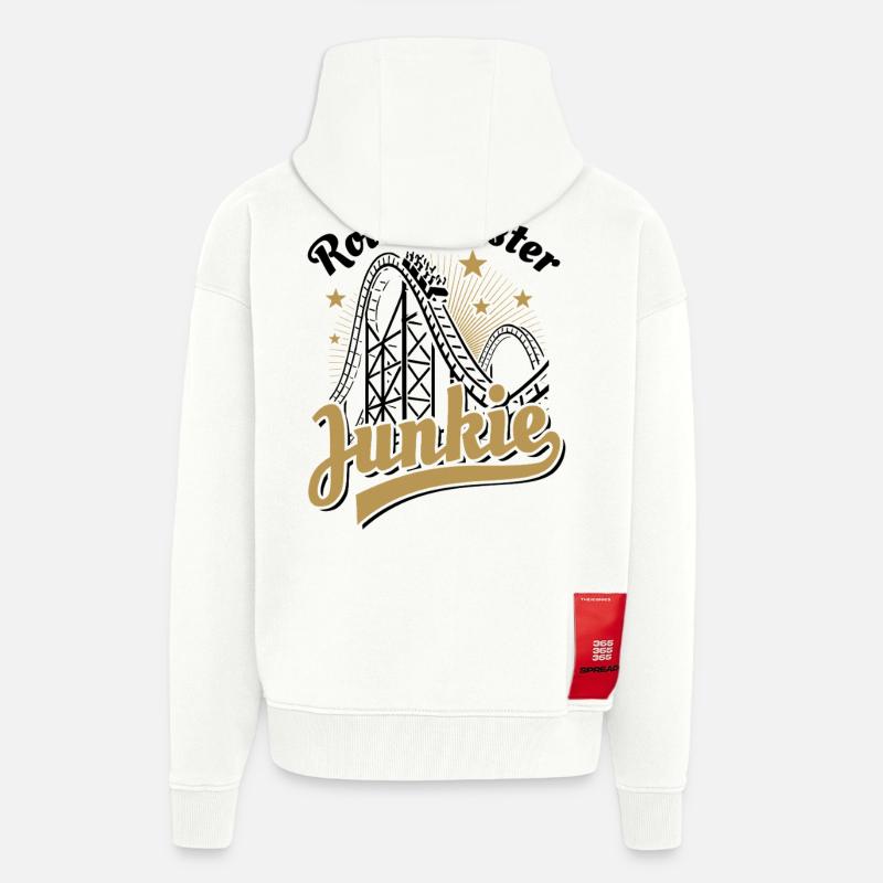 Rollercoaster Junkie - Roller Coaster - Loop - Zip Hoodie - made by SPREAD - OFF WHITE