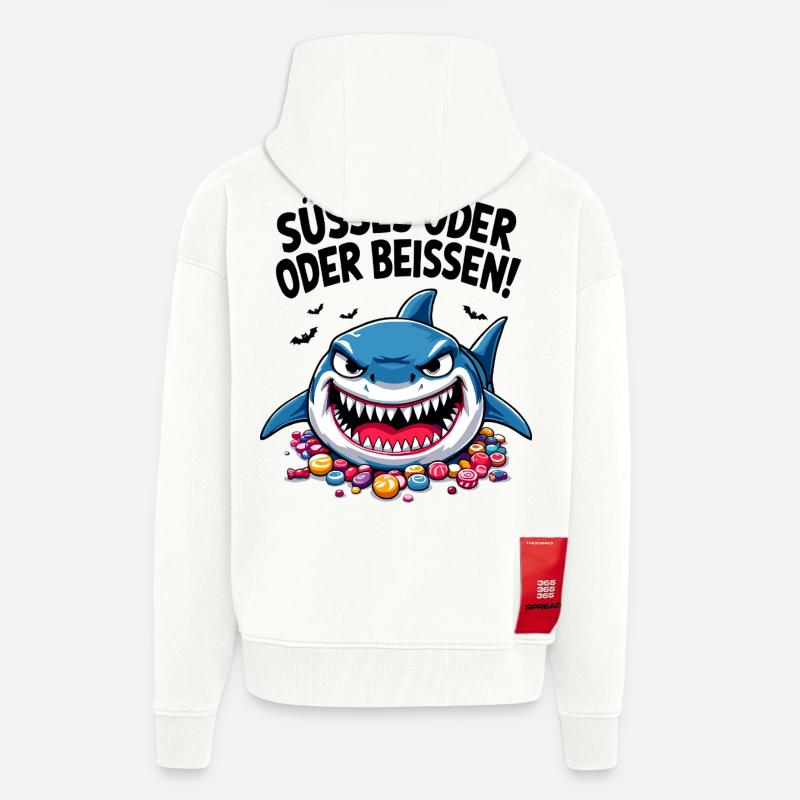 Halloween Süßes oder Saures Hai Süßgkeiten - Zip Hoodie - made by SPREAD - OFF WHITE