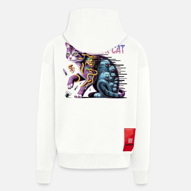 Die irrende Katze Digitale Kunst - Zip Hoodie - made by SPREAD - OFF WHITE