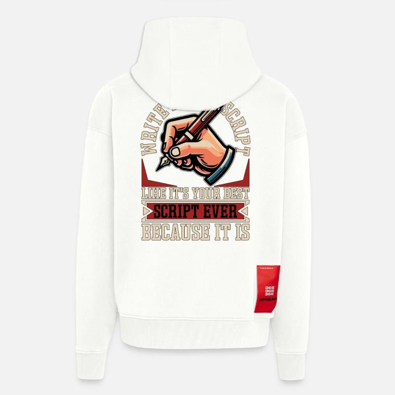 Screenwriter Write Every Script Like Scripwriting - Zip Hoodie - made by SPREAD - OFF WHITE