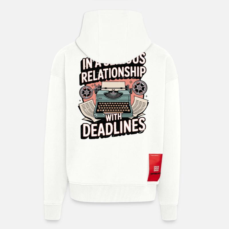 Scénariste en relation sérieuse Romancier - Veste à capuche bio épaisse oversize fabriqué en UE - OFF WHITE