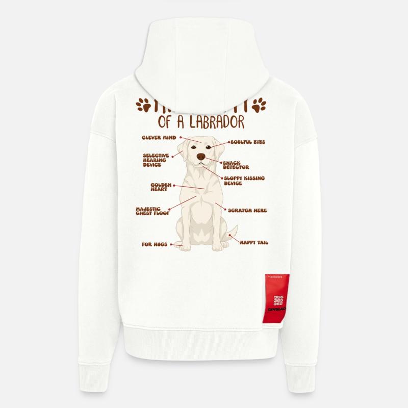 Anatomie eines white Labradors - Zip Hoodie - made by SPREAD - OFF WHITE