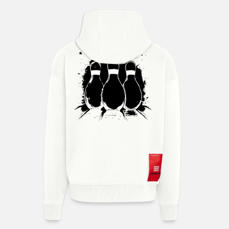 Bowling Grafik - Zip Hoodie - made by SPREAD - OFF WHITE
