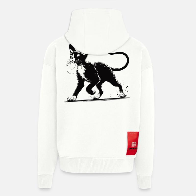 Devon Rex Design – Charmant und einzigartig - Zip Hoodie - made by SPREAD - OFF WHITE