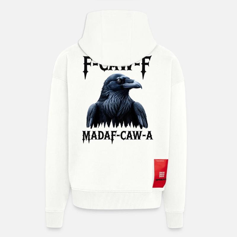 F-Caw Mada-Caw-A Raben-Design - Zip Hoodie - made by SPREAD - OFF WHITE