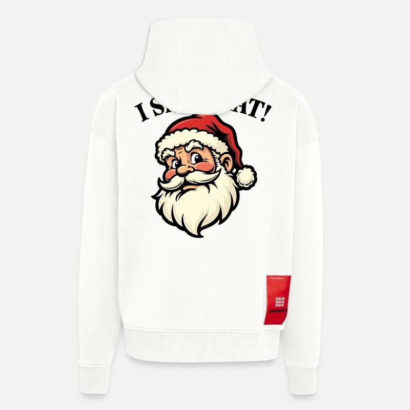 J’ai vu ça - Père Noël - Veste à capuche bio épaisse oversize fabriqué en UE - OFF WHITE