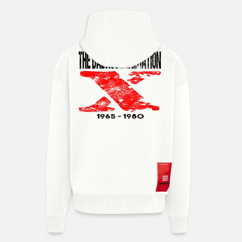 Génération X 1965 1980 Rétro - Veste à capuche bio épaisse oversize fabriqué en UE - OFF WHITE