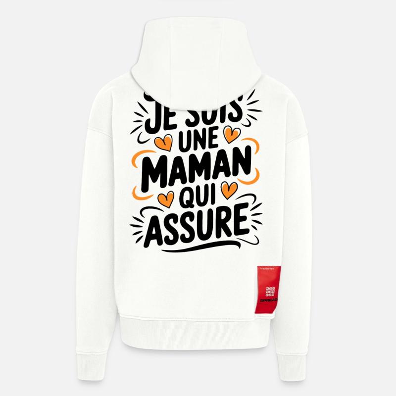 Ich bin eine Mutter, die versichert - Zip Hoodie - made by SPREAD - OFF WHITE