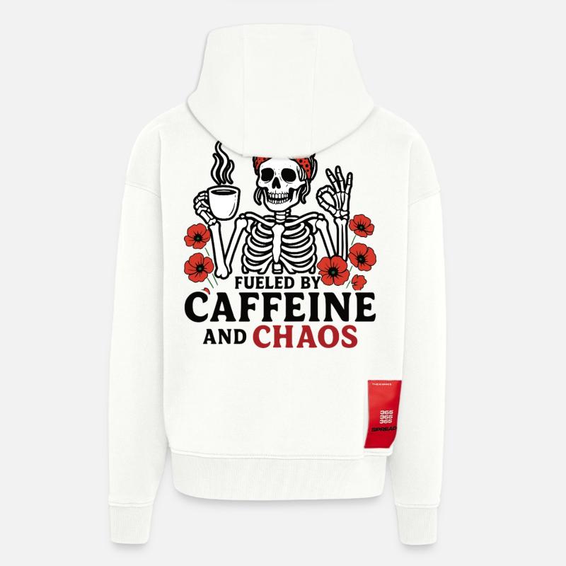 Mutter Koffein Mutter Skelett Kaffee - Zip Hoodie - made by SPREAD - OFF WHITE