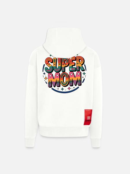 Super Mom Retro Rainbow - Zip Hoodie - made by SPREAD - OFF WHITE