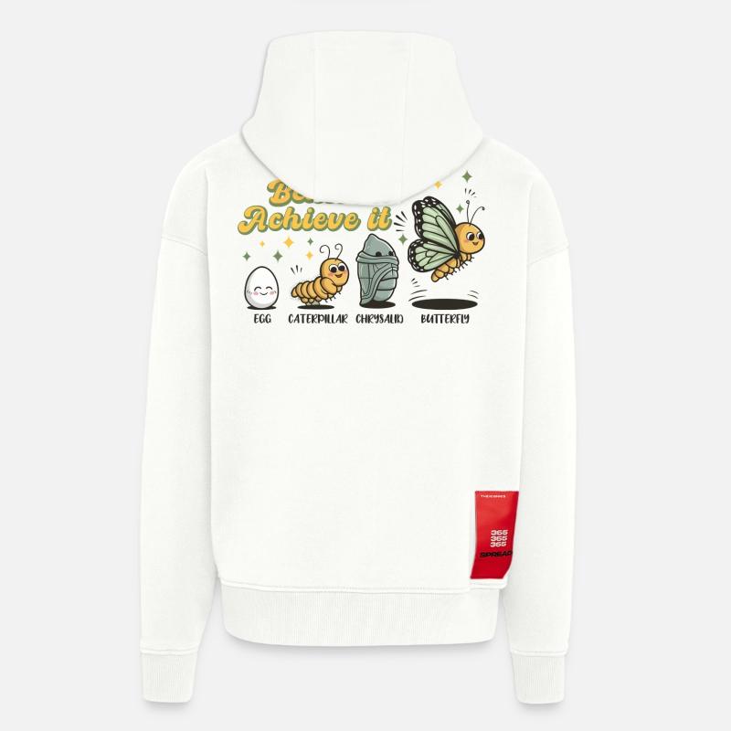 Chenille Schmetterling Schule Evolution Geschenk - Zip Hoodie - made by SPREAD - OFF WHITE