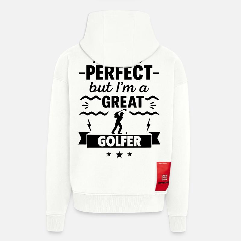 Pas parfait, mais un super golfeur - Veste à capuche bio épaisse oversize fabriqué en UE - OFF WHITE