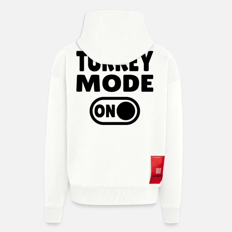 Mode dinde activé - Veste à capuche bio épaisse oversize fabriqué en UE - OFF WHITE