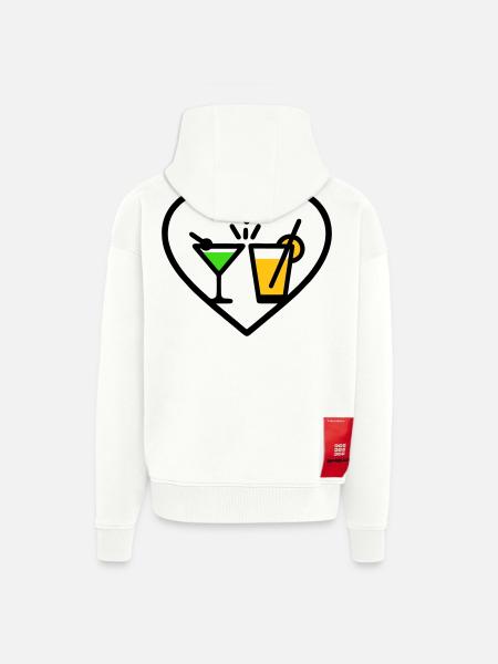 Cocktails Heart Summer Party Beach Gift - Zip Hoodie - made by SPREAD - OFF WHITE