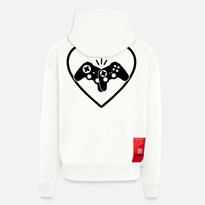 Gamecontroller Herz Gamer Liebe Geschenk - Zip Hoodie - made by SPREAD - OFF WHITE