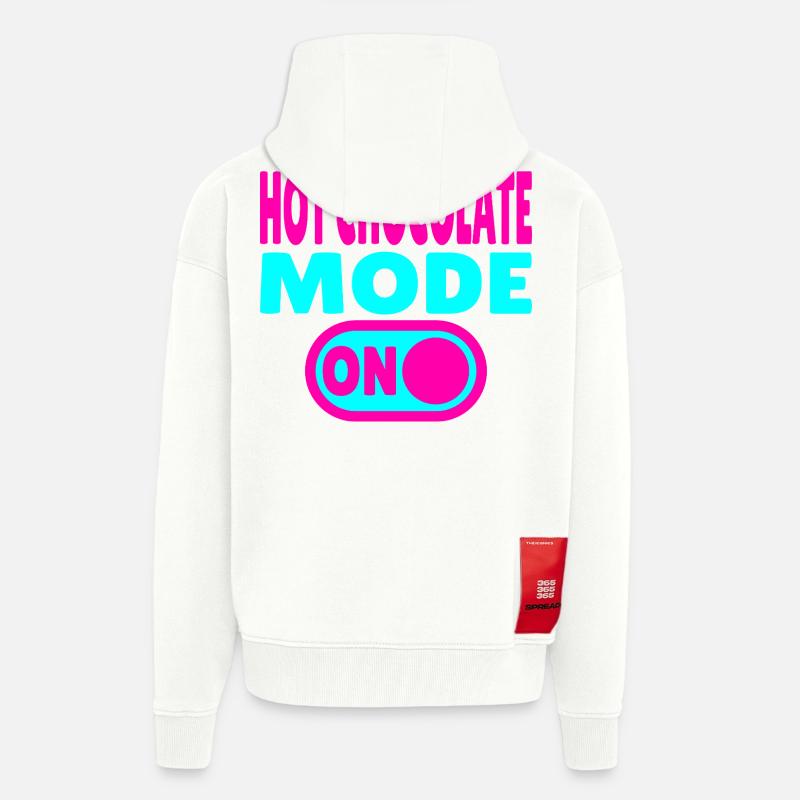 Mode chocolat chaud activé - Veste à capuche bio épaisse oversize fabriqué en UE - OFF WHITE