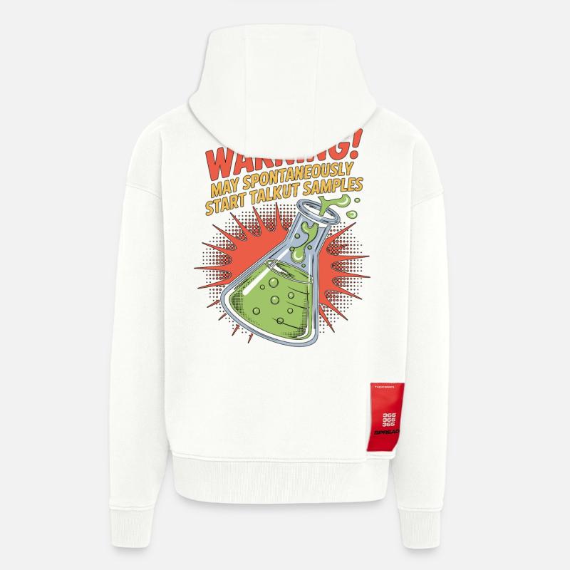 Lab Technician Warning May Spontaneously Scientist - Zip Hoodie - made by SPREAD - OFF WHITE