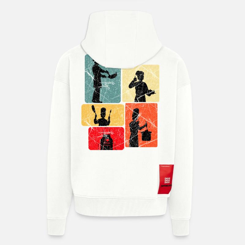 Küchenhelden Silhouetten Muster - Zip Hoodie - made by SPREAD - OFF WHITE