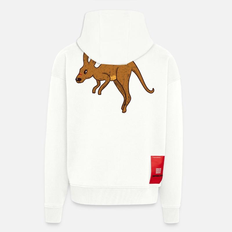 Kangaroo Vintage Rust Texture - Zip Hoodie - made by SPREAD - OFF WHITE