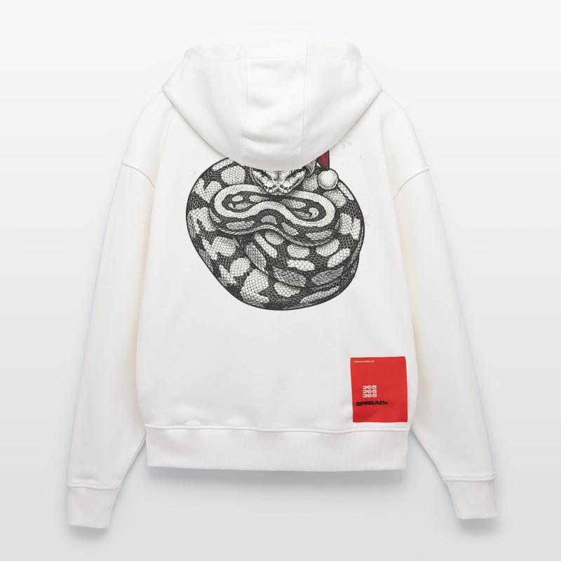 Serpent roi python roi de Noël Python boule Veste à capuche bio épaisse oversize fabriqué en UE