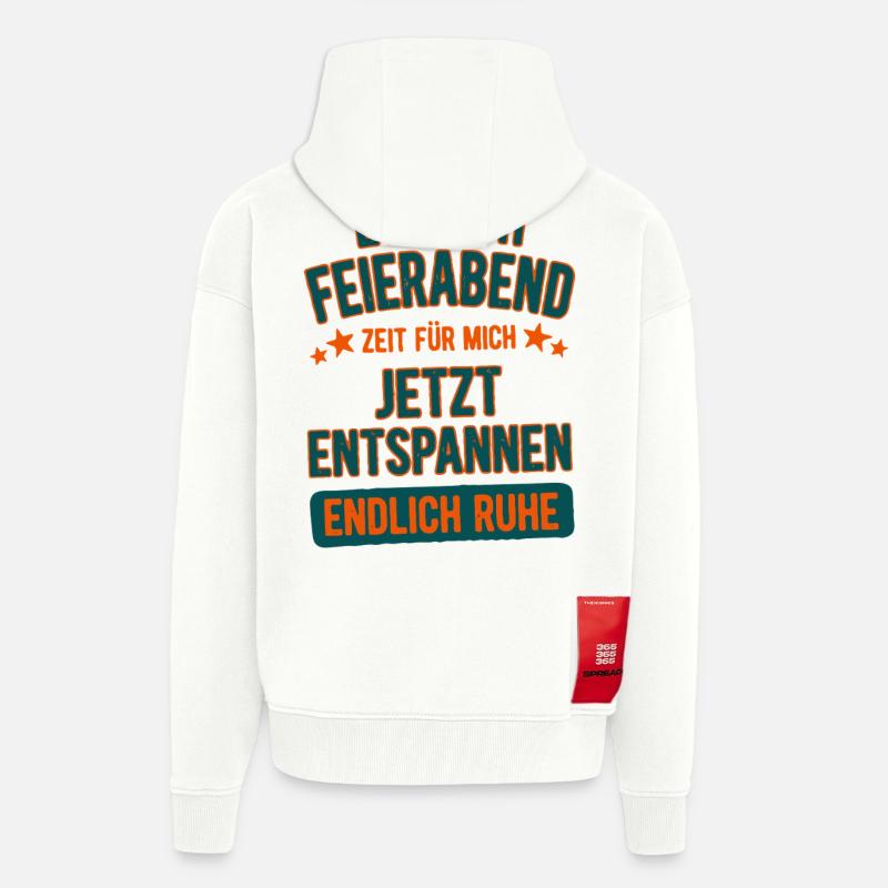 Finally closing time, now relaxing, weekend - Zip Hoodie - made by SPREAD - OFF WHITE