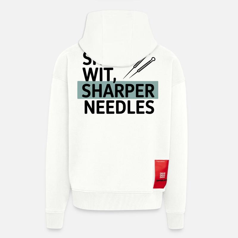Sharp Wit, Sharper Needles Akupunkteur Beruf - Zip Hoodie - made by SPREAD - OFF WHITE